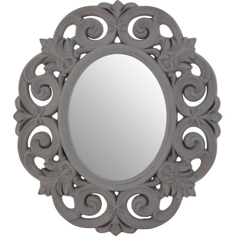 Premier Housewares Antique Grey Scroll Design Wall Mirror (1/5)