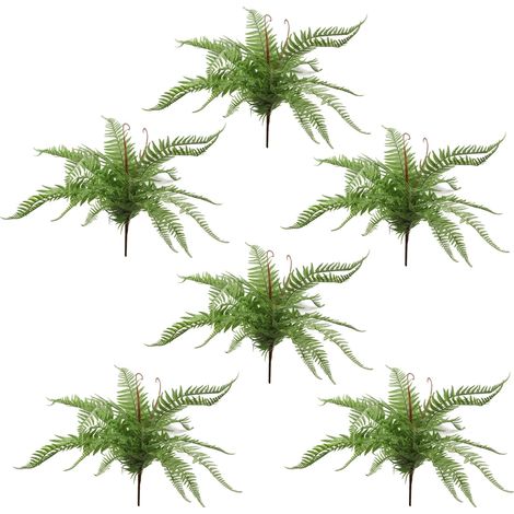 6 x 60cm Artificial Bushy Dixie Wood Fern Light Green Plant (1/5)