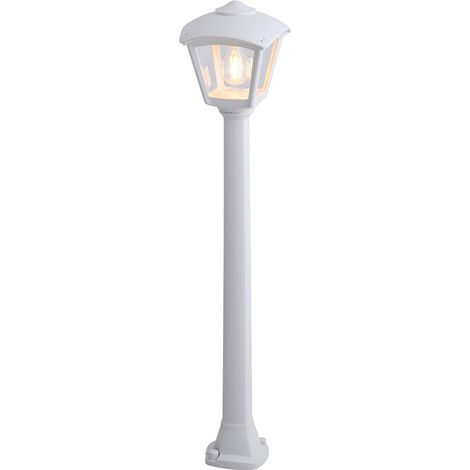 Farol baliza con poste giaffa/roby, transparente, e27, blanco, 195 x 195 x 945 mm
