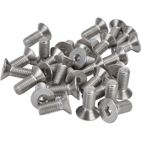 30 vis à six pans creux M10, 10 mm, en acier inoxydable A2, tête fraisée hexagonale, pour fixations industrielles M10x25 (1/5)
