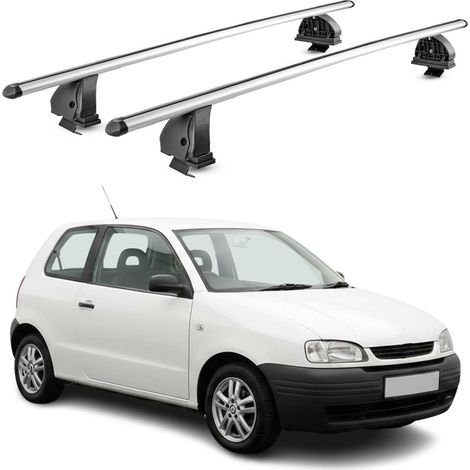 OMAC Aluminium Dachträger Querträger für Seat Arosa 1997-2004 – TÜV / DIN 75302:2019 – Abschließbar – T-Nut – Max. 75 kg – 2 Stangen – Silber (1/5)