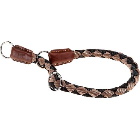 Ferplast TWIST CS Collare a semi-strangolo in cordino di nylon intrecciato. Varie misure e colori.. Variante CS18/50 - Misure: A: 50 cm - B: Ø 18 mm - Marrone