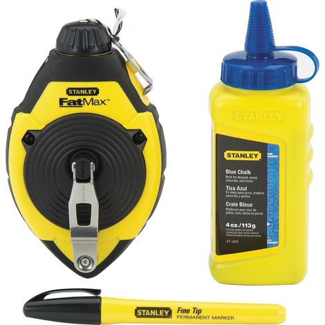Kit de líneas de trazado de 30 m - 1 botella de polvo de trazado de 115 g - 1 fieltro - FATMAX - STANLEY, 0-47-681