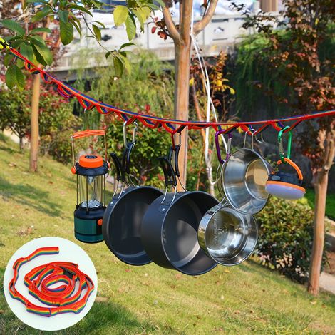 Lanière de Tente Colorée Fournitures de Plein Air Lampe Décoration Suspendue Camping Corde à Linge Ceinture Tressée Lanière Multifonctionnelle (1/5)