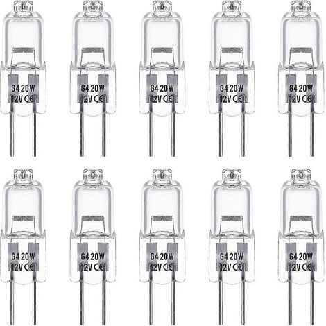 G4-Halogenlampe, 12 V, 20 W, Halogenbeleuchtung unten, warmweiß 2800 K, dimmbar