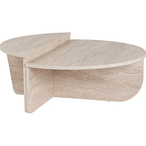ELYNA - Table basse ronde beige D90 cm