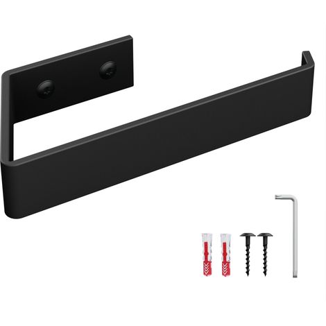 HOLZBRINK Toilettenpapierhalter Schwarz matt 164x72 mm Klopapierhalter mit Wandmontage für Badezimmer, Toilette WC Papier Halterung zum Bohren