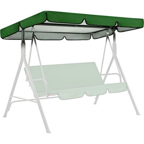 Wasserdichte Dachabdeckung für 3-Sitzer Hollywood-Schaukelstuhl, 190T Oxford-Gewebe, grüner UV-Schutz (1/5)