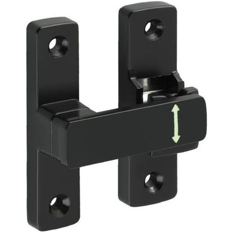 Loquet Porte à 90° et 180°, Verrou Porte Coulissante 7.8 CM, Loquet Porte En Alliage de Zinc, Pour la Maison, Jardin, Armoires, Pratique et Robuste, Noir (1/5)