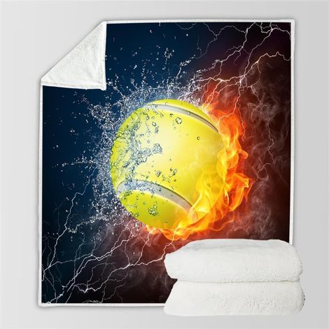 3D-Tennisdecke, weich und warm aus Flanell-Mikrofaser, für Schlafzimmer/Sofa, Maße 130 x 150 cm, Stil 38-11