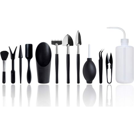 Ensemble de 12 mini-outils de jardinage pour plantes succulentes - Pour l'intérieur et le jardin (Ensemble de 12 outils) (1/5)