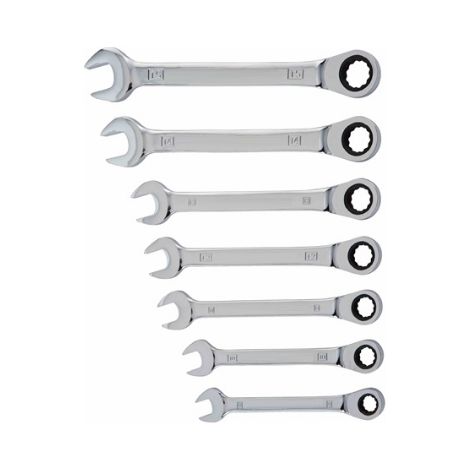 Chiavi combinate a cricchetto set 7 pz in valigetta