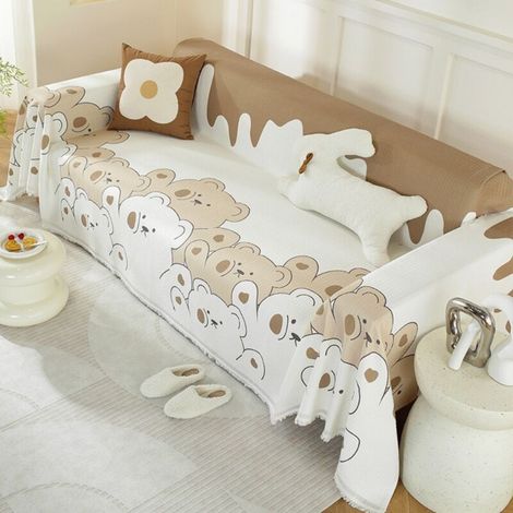 Café Squeeze Bear 90X180 Coussin de canapé monobloc, housse de canapé intégrale anti-griffures de chat, adaptée à toutes les saisons, serviette/housse de canapé (1/4)