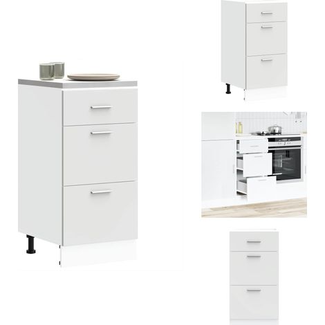 Armoire de plancher blanc 40x46x81,5 cm bois d'ingénierie - Armoire De Plancher - Armoires De Plancher - Armoire De Cuisine - Placard De Cuisine (1/5)