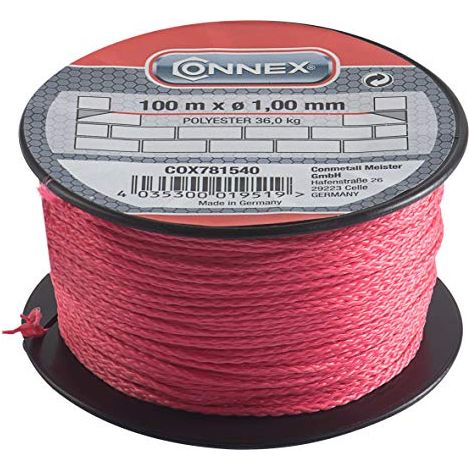 Connex, COX781540, Gesso line per Maurer, 100 m, fino a 14 kg, 1 mm rosso (1/3)