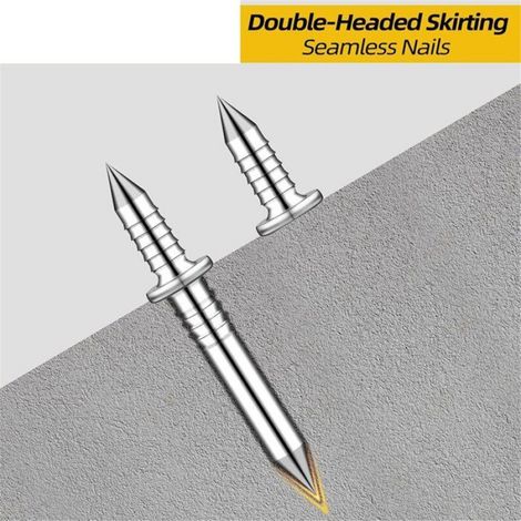 Clous À Double Tête - Pour Plinthes En Bois - Fixation Discrète Sans Perçage - 2,5 X 26 Mm - Acier Zingué - 300 Pièces (1/5)