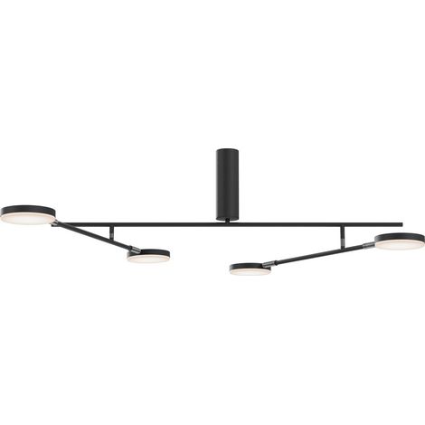 Maytoni Fad Plafonnier LED semi-encastré moderne à 2 bras, noir, 3 000 K, 1 450 lm