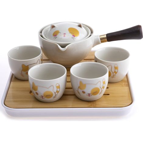SERVICE à THé - CHAT KAWAII - Théière Basculante (1/5)
