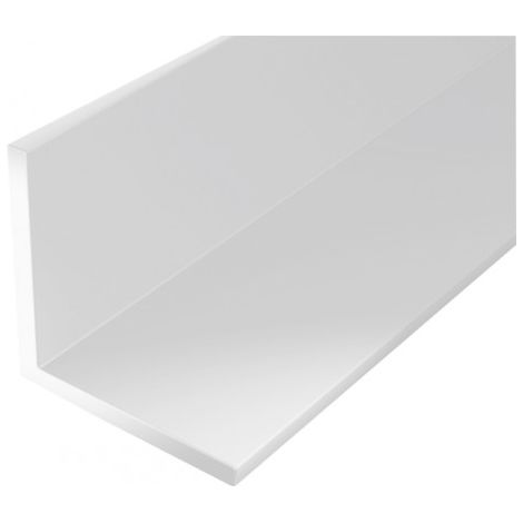 Profilé angle plastique 2000mm – Section isocèle 15x15mm – Finition blanche pour murs et sols – Résistant aux chocs – Alberts