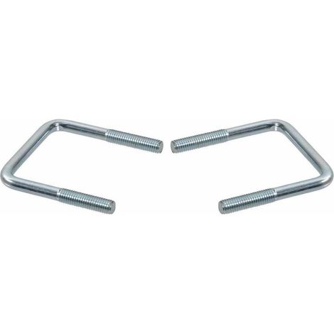 Lot de 2 boulons en U carré acier zingué – Bride de fixation pour tuyaux – M8 x 40mm – Collier de serrage intérieur extérieur plomberie (1/2)