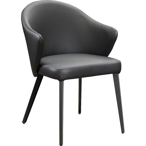 Sedia con braccioli in Pelle e Acciaio Nero - MIBELLY della MAISON CÉPHY