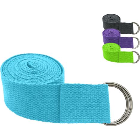 Sangle, ceinture de yoga 183 x 3,8 cm réglable - Bleu - Vivezen