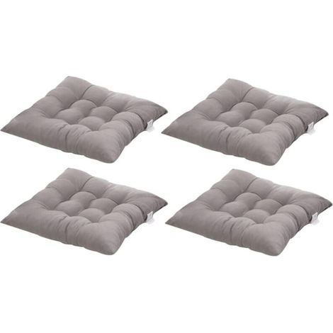 4 Coussins de Chaises Carrés 40x40 Coussins de Siège Décoration Maison Coussin Mat Matelassée,Confortable et coloré - Idéal pour intérieur et extérieur (4 Gris) NPTERBL (1/5)