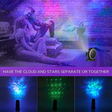 1 Smart LED Starry Sky Projector in Black ABS, with Bluetooth, Music Light, Ambient and Decorative Lighting, RGB Lighting