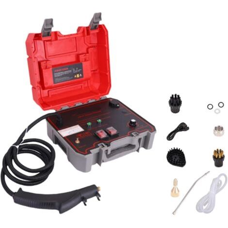 QORVA-Nettoyeur Vapeur Haute Pression Portable réglable 1500 W avec 3 têtes de Brosse pour réservoir de Toilettes - Rouge