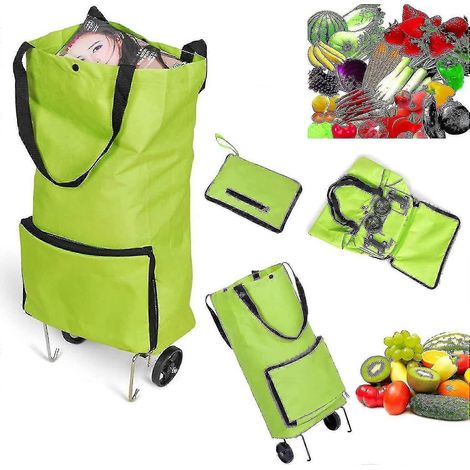 Chariot de courses pliable et léger à roulettes, sac de voyage pliable