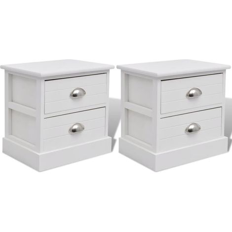 Comodini In Stile Francese 2 Pezzi Bianco vidaXL