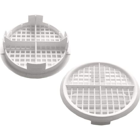 Lot de 10 grilles d'aération rondes en plastique Blanc 70 mm (1/5)