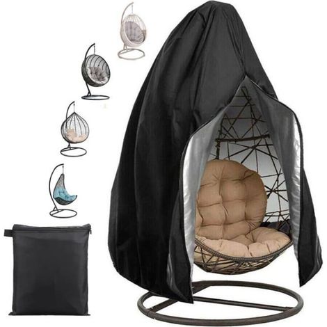 1 Housse de Protection,Chaise Suspendue,Tissu Oxford 210D,Imperméable,Anti-UV,Jardin Patio (1/3)