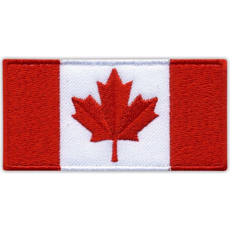 Kanadische Flagge als Aufnäher – 7,1 cm – Selbstklebende Rückseite – Gestickter Aufnäher/Abzeichen/Emblem