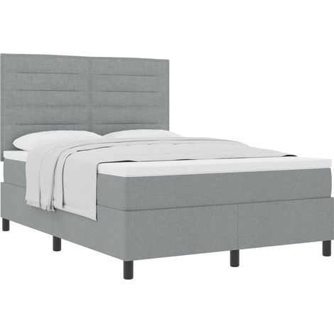 Maison Exclusive - Letto a molle con materasso Grigio chiaro 140 x 190 cm Tessuto