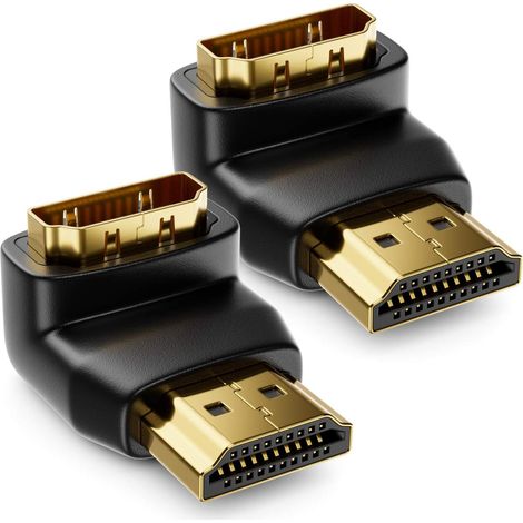 Adaptateur HDMI à angle de 270° (lot de 2), prise et fiche HDMI de type A, compatible 4K UHD pour des connexions haute qualité (1/4)