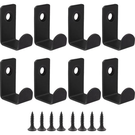Set mit 8 schwarzen Metall-Wandhaken zum Aufhängen von Kleidung und Handtüchern (1/5)