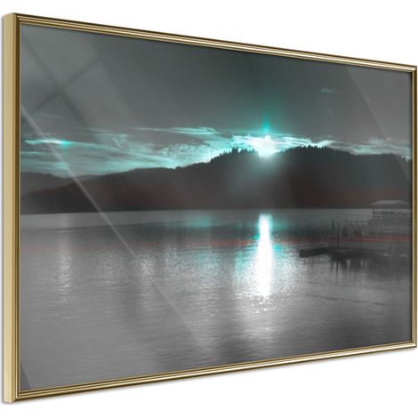 Affiche Murale Encadrée "Aurora at the Horizon " 45 x 30 cm Or