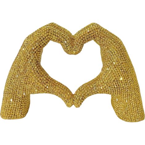 Sculpture Main En Forme De Cœur - Figurine En Résine Avec Finition Perlée - Décor Pour Salon Chambre Bureau Étagère Cheminée - Idéal Pour La Saint-Valentin - 1 Pièce (1/5)