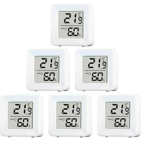 6 Pièces Thermomètre Hygromètre Digital Écran LCD -10°C à 70°C Capteur Humidité Température Pour Chambre Bébé Salon Bureau
