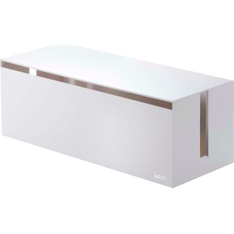 YAMAZAKI Home Web Cable Box - Scatola organizzatrice per cavi bianco (1/4)