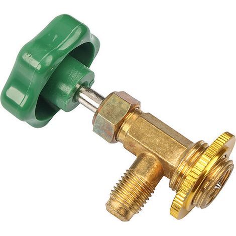 Valve de perçage pour canette de réfrigérant, charge de climatisation de voiture, climatiseur domestique, réfrigérateur ouvert R12/R22/R410/R600a (interface de sortie UK 11 mm) (1/5)