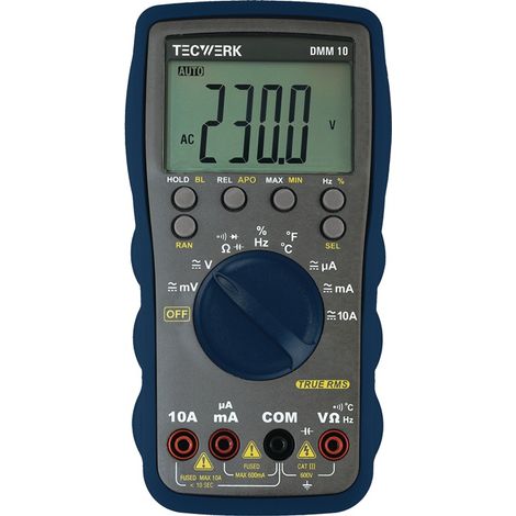 TECWERK Multimeter DMM 10 0-600V AC/DC TRUE RMS TECWERK