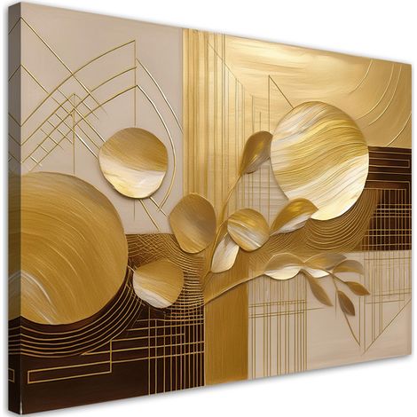 Tableau déco abstraction or glamour 60x40 cm – Toile canvas 240 g/m² – Impression UVgel FLXfinish – Prêt à accrocher – Artgeist