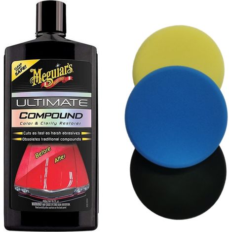 Meguiars Ultimate Compound With 125mm Draper Polishing Assortment Pads (1/4)