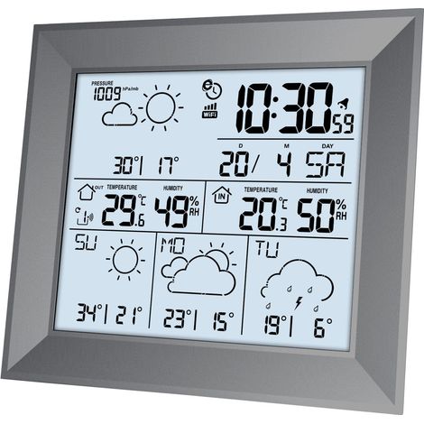 Technoline Wetterstation WD 2000 Direkt Wetter App, weiß tragbare Wetterstation