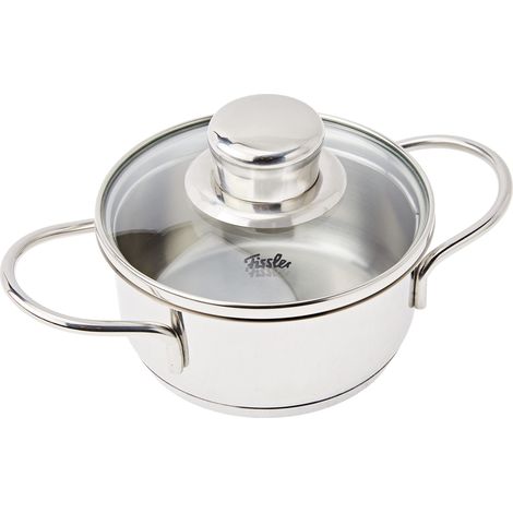 Fissler Pentolina in acciaio inox 0.5 L, 12 cm, mini pentola con coperchio in vetro, adatta per fornelli a induzione (1/5)