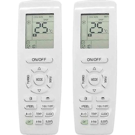 2 télécommandes YAP1F pour climatiseur GREE YAP1F (fonction chauffage et climatisation) - Télécommande de remplacement (1/5)