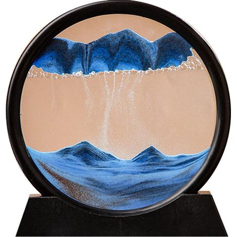 Tableau décoratif 3D en forme de sable mouvant, sablier, 18 cm (7 pouces), idéal pour le salon, le bureau ou la maison. Cadeau parfait pour se détendre. (1/4)