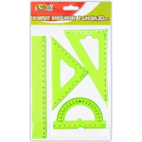 Zeichenset mit Lineal 20 cm, grüner Stift